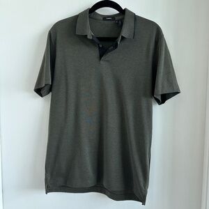 Theory Olive Sandhurst Piqué Collared Shirt, Medium